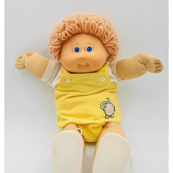 Cabbage Patch Doll First Tooth 1985 LT Brown Hair Blue Eyes - Picture 1 of 16